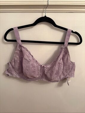 Lace Underwire Bra in Lavender - Supportive Women's Intimates